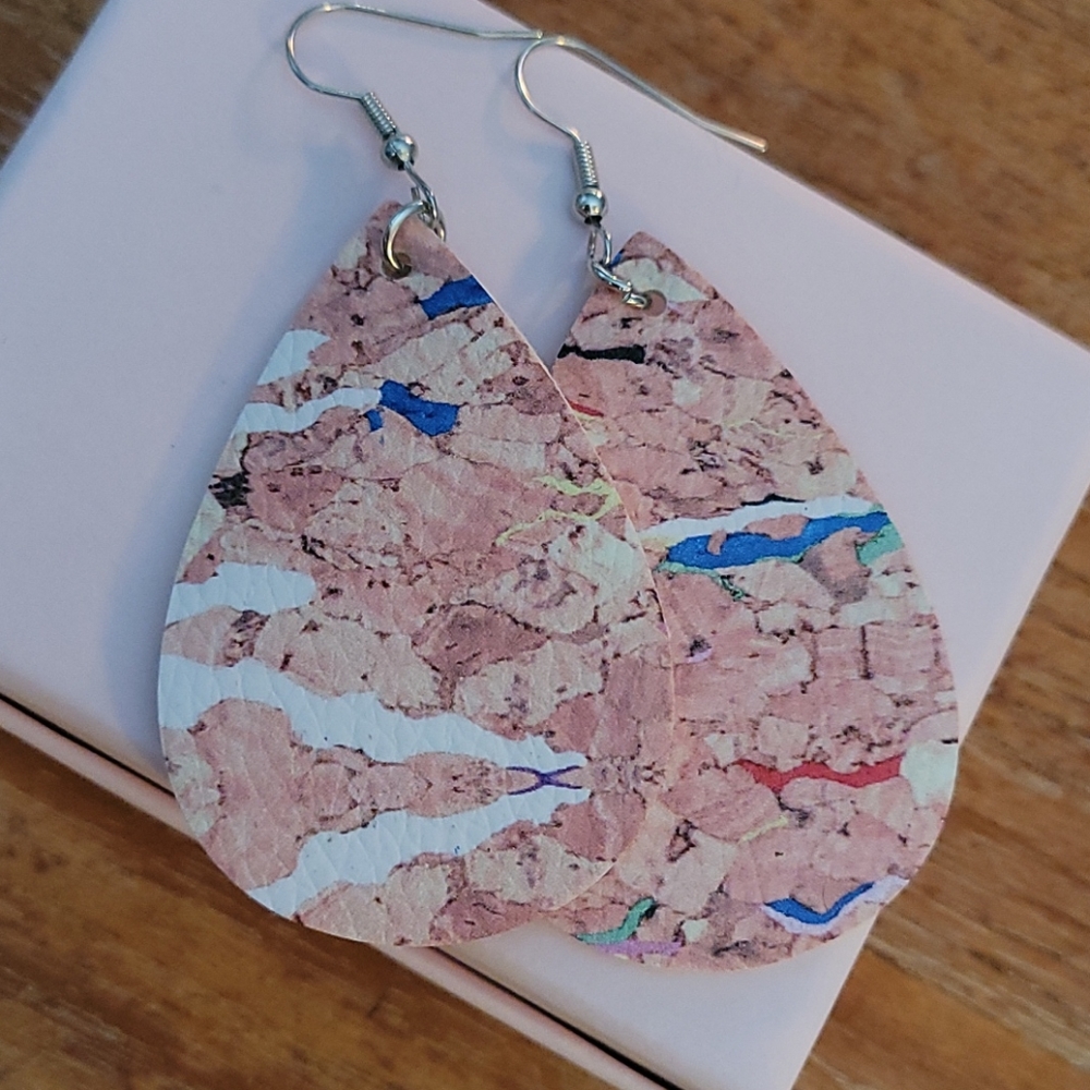 Vegan Leather Earrings - Picture 1 of 2